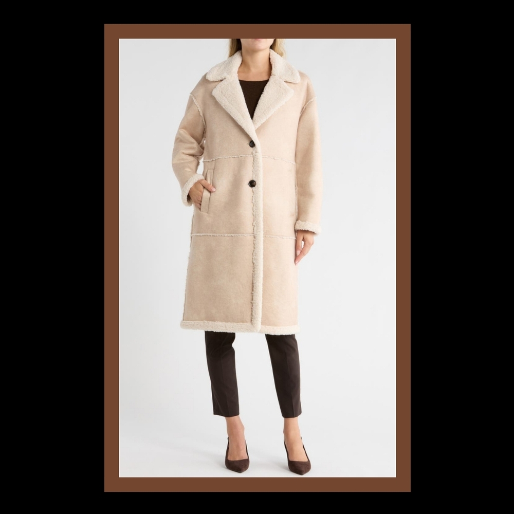 Bcbgeneration Beige Shearling Coat - image 2